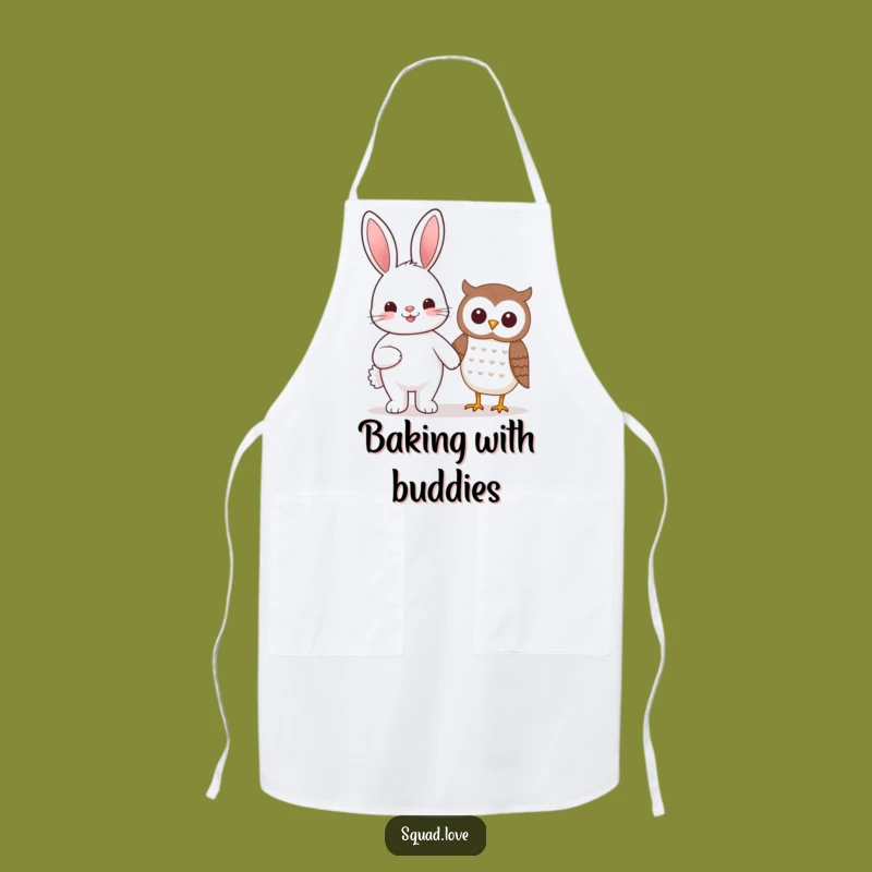 Funny Kawaii Bunny & Owl Apron - Cute Kitchen Accessory Gift