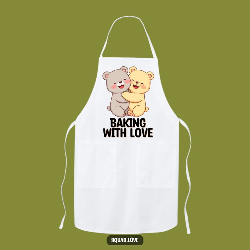 Funny Kawaii Bears Apron - Hugging Friends Kitchen Gift