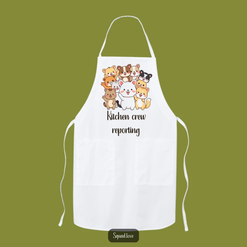 Funny Animal Friends Wave Apron: Cook with Joy & Friendship!