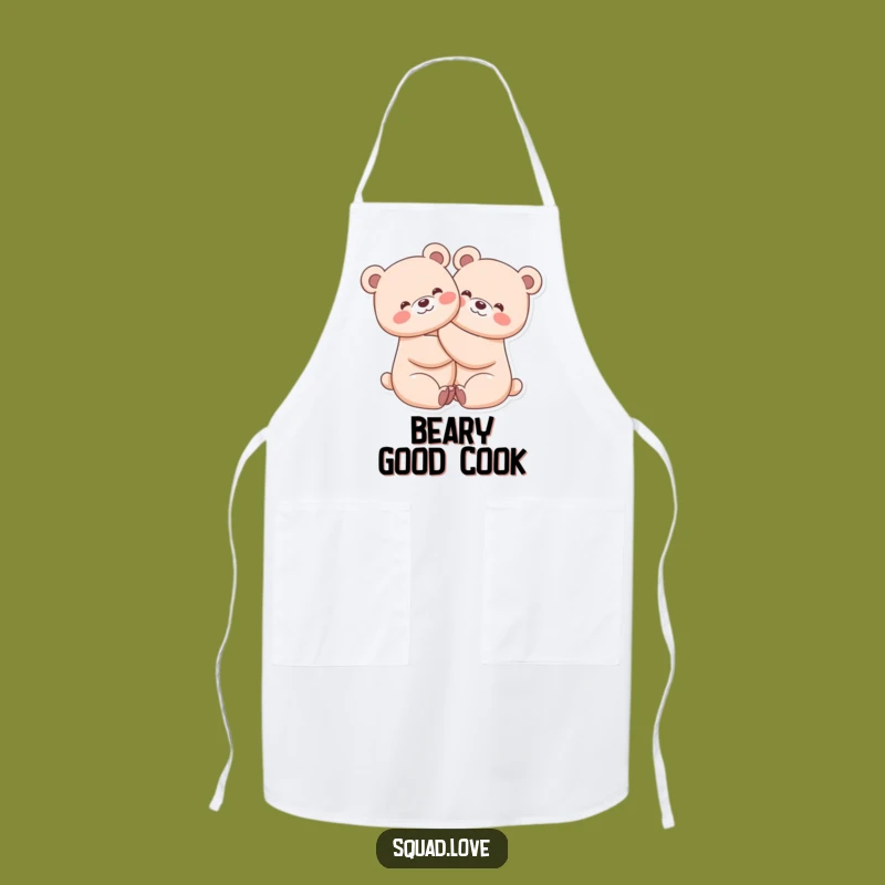 Funny Kawaii Bears Apron - Kitchen Hugs, Charming Funny Gift for Cooks