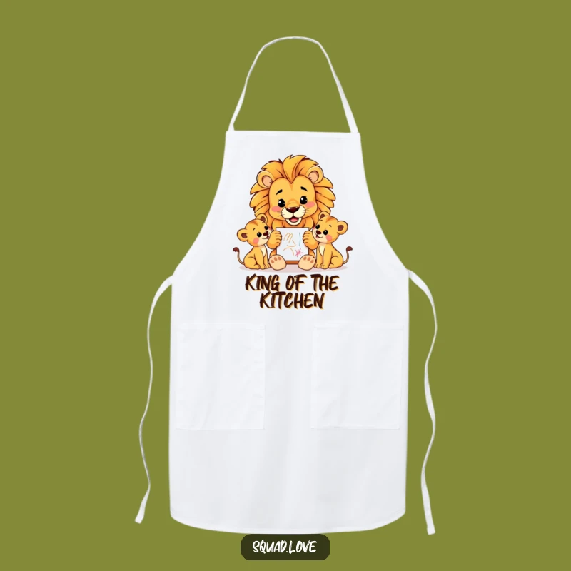 Funny Lion Dad Apron: Chef Dad Gifts & Playful Cub Art