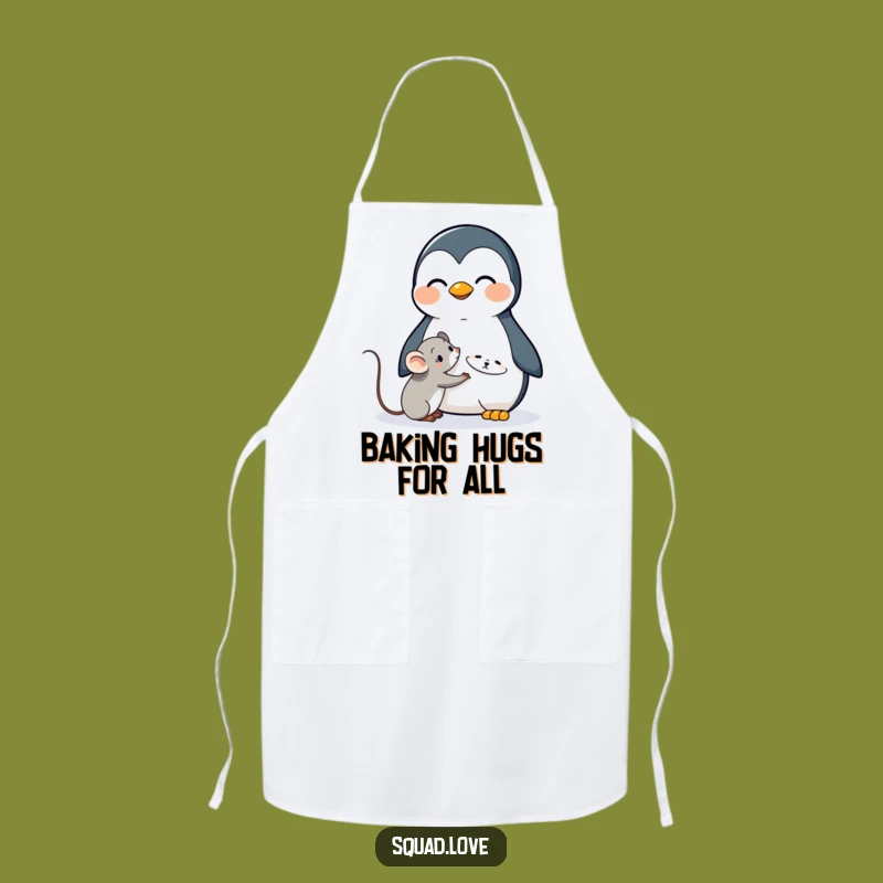 Funny Penguin Hug Apron: Cook with Kindness and Cute Humor!