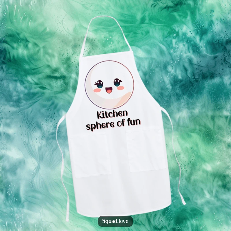 Funny apron featuring a sports ball design, ideal for adding a playful touch to kitchen activities and BBQs.