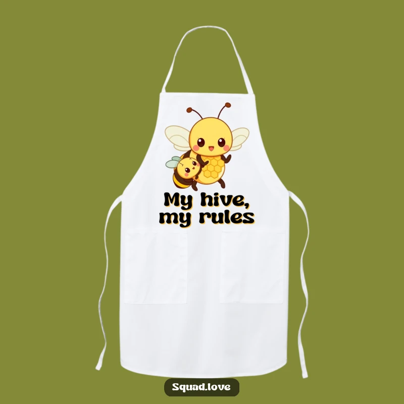 Funny Parent Bee Honeycomb Hugs Apron: Cook with Humor & Pride!