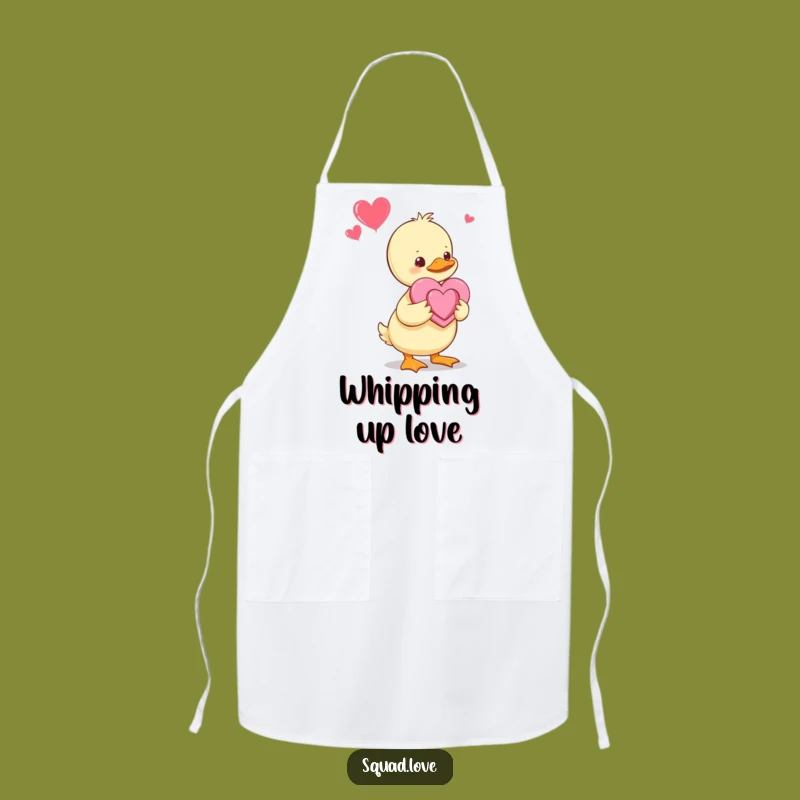 Funny Duckling Heart Apron: Cute Baby Duck Kitchenware, Sweet Funny Gift for Bakers and Cooks