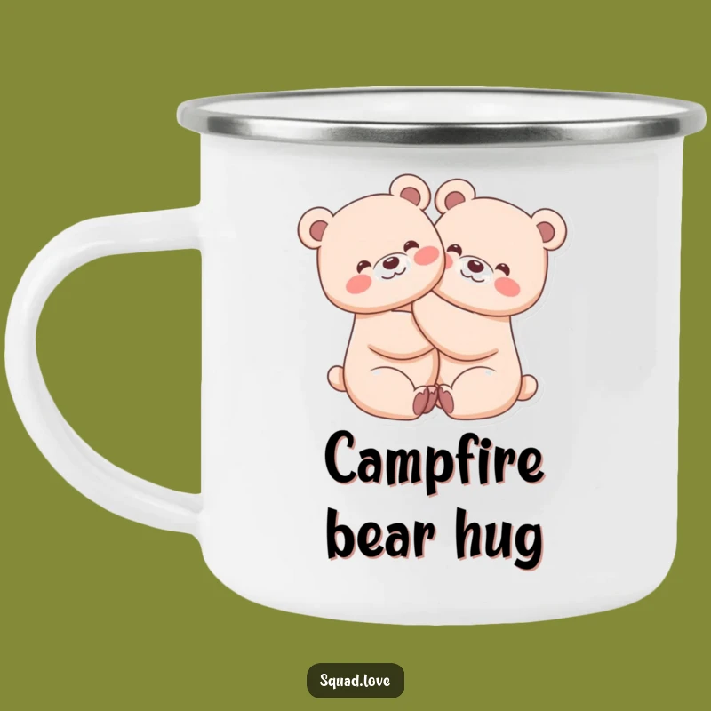 Funny Kawaii Bears Camping Mug - Outdoor Hugs, Rustic Funny Gift for Campers