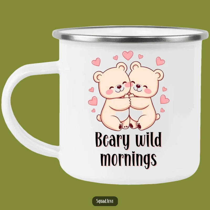 Funny Bears Hugging Camping Mug: Cozy Adventure, Hilarious Drinkware