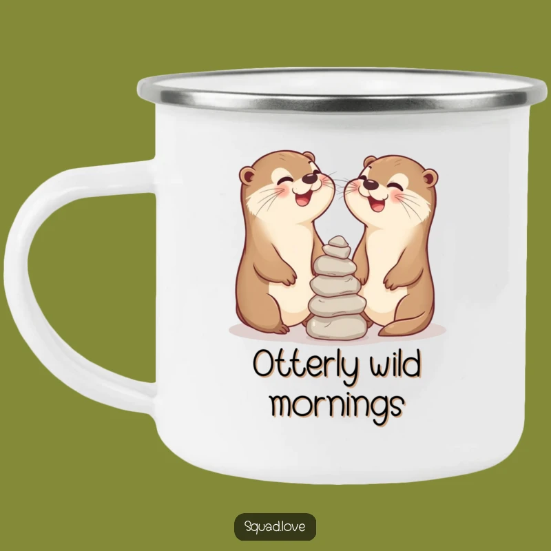 Funny Otter Pals Camping Mug: Outdoor Humor for Balancing Buddies