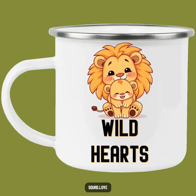 Funny Lion Family Hug Camping Mug - Adventure with Pride