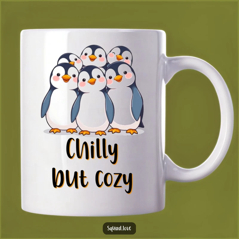 Funny Penguin Huddle Mug: Adorable Joyful Gathering for Penguin Lovers