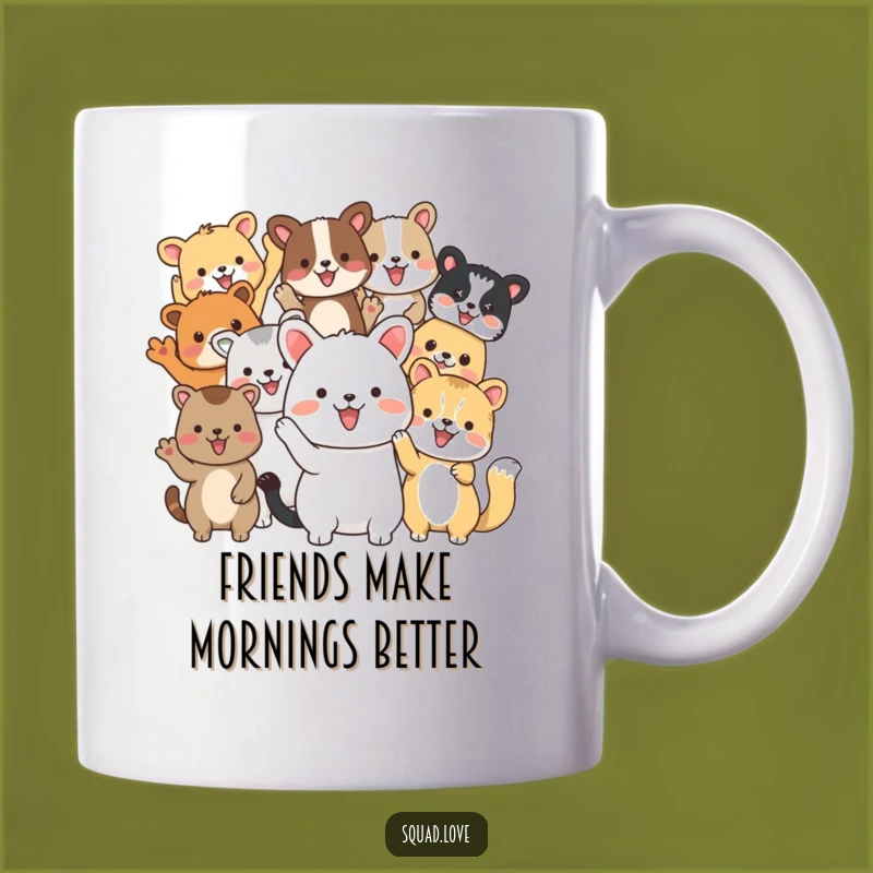Funny Animal Friends Wave Mug: A Joyful Gift for Everyone!