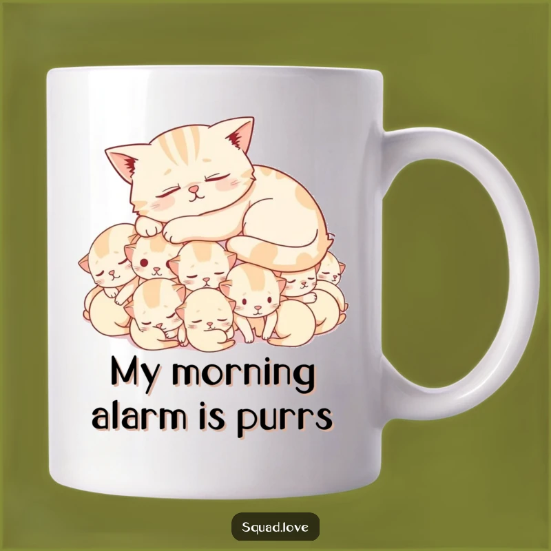 Funny Contented Cat Napping Pillow Gift Mug - Adorable Feline Naptime Fun