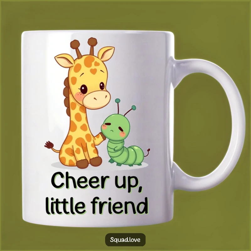 Funny Giraffe & Caterpillar Pat Mug - Comforting Animal Gift