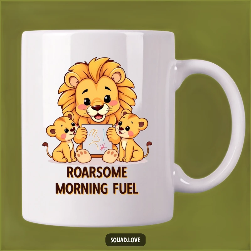 Funny Lion Dad Mug: Proud Artist Dad Gifts & Cute Cub Art