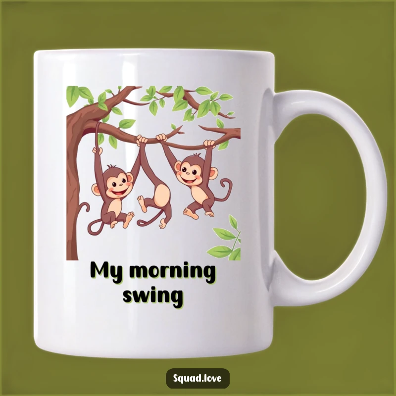 Funny Monkey Swing Mug - Playful Primate Friendship Gift for Fun