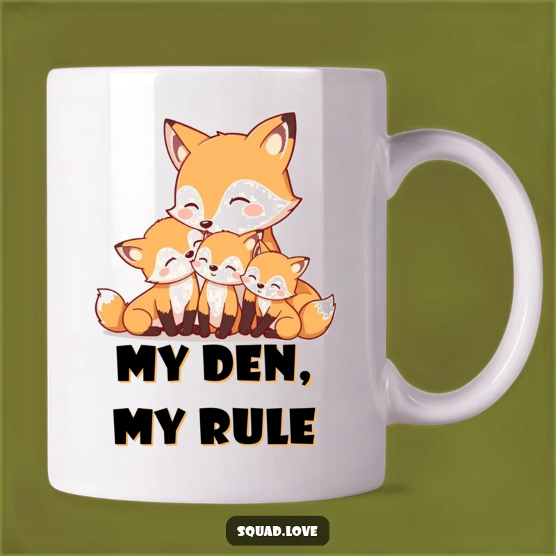 Funny Mother Fox & Kits Mug: Cozy Nuzzles, Heartwarming Humor, Gift