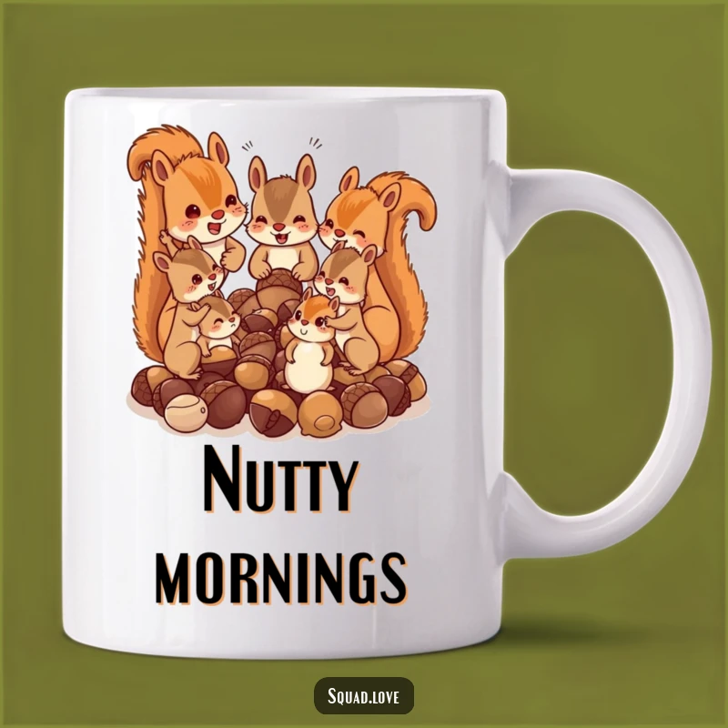 Funny Squirrel Family Acorn Chaos Mug: Hilarious Gift for Nutty People!