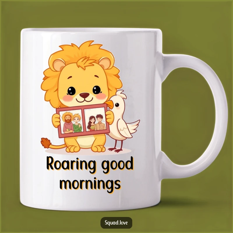 Funny Lion Family Album Mug: Proud Dad Roars, Perfect Gift for Him