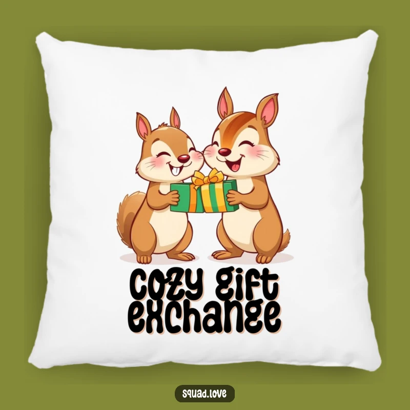 Funny Squirrel Chipmunk Gift Pillow - Cozy Animal Friends Decor - Hilarious Gift