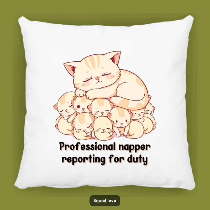 Funny Contented Cat Pillow - Adorable Kitten Pile Sleepy Cushion Gift