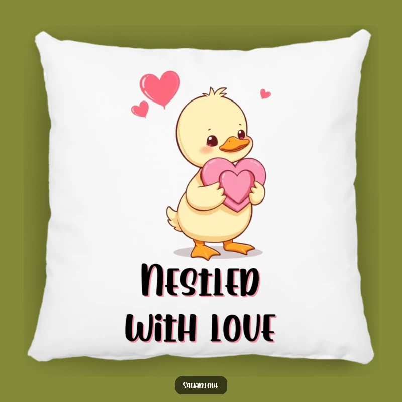 Funny Duckling Heart Pillow: Cozy Baby Duck Cushion, Sweet Funny Gift for Comfort and Cuteness