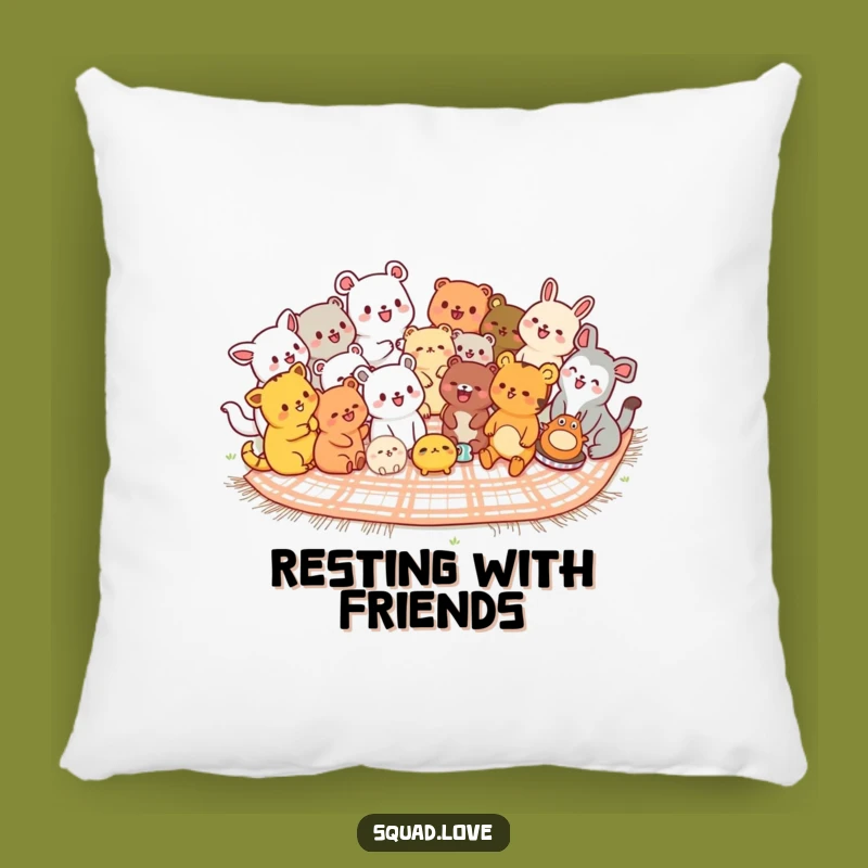 Funny Kawaii Animals Pillow - Cozy Picnic Cushion for Comfort