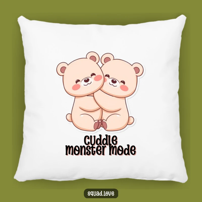 Funny Kawaii Bears Pillow - Cozy Hugs, Adorable Funny Gift for Comfort