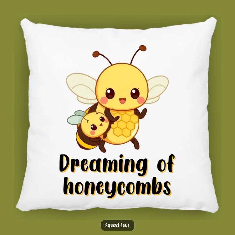 Funny Parent Bee Honeycomb Hugs Pillow: Cozy Comfort and Humor!