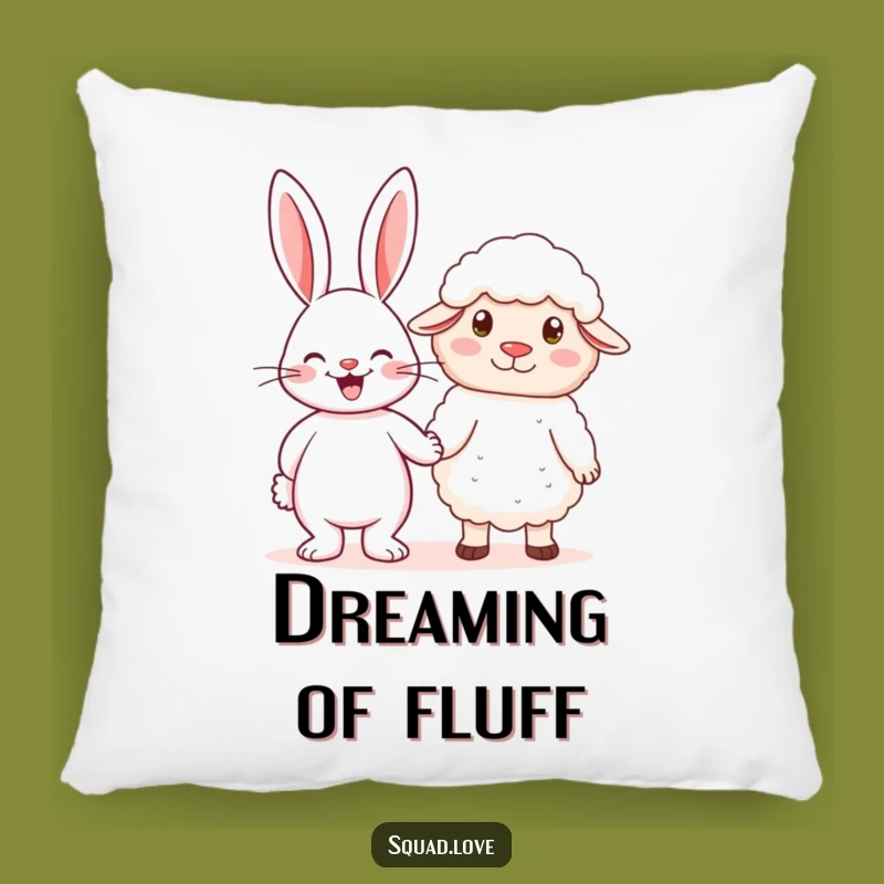 Funny Rabbit & Sheep Holding Hands Pillow - Cozy Comfort with a Sweet Touch