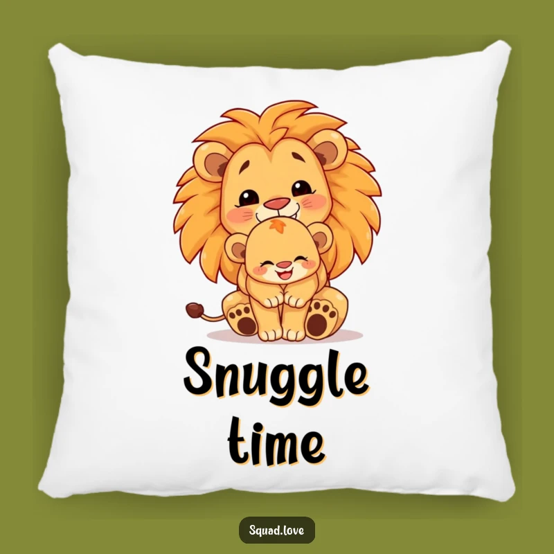 Funny Lion Family Hug Pillow - Cozy & Proud Accent Pillow