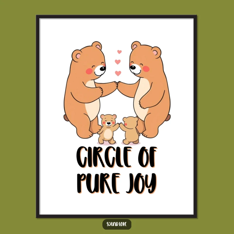 Funny Bear Dance Digital Art: Family Joy Print, Hilarious Wall Decor