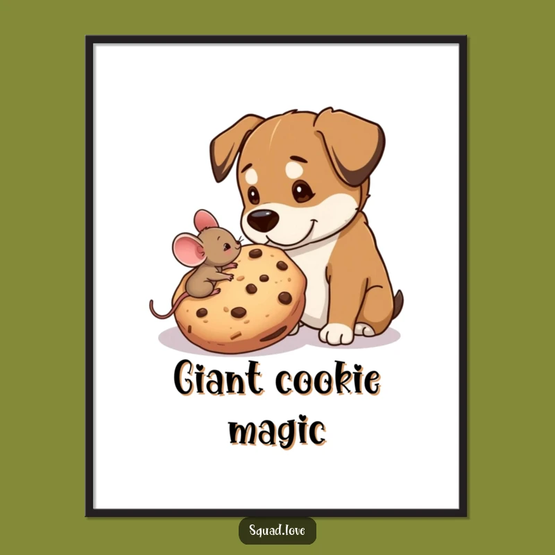 Funny Mouse & Dog Cookie Digital Art - Instant Sweet Decor and Gift