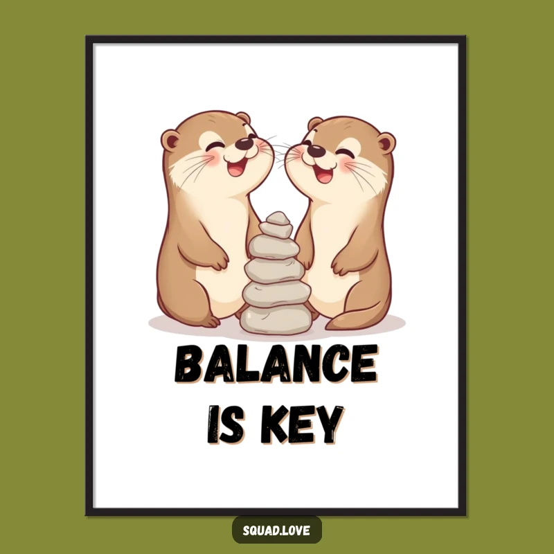 Funny Otter Pals Digital Art: Instant Hilarious Print for Laugh Lovers