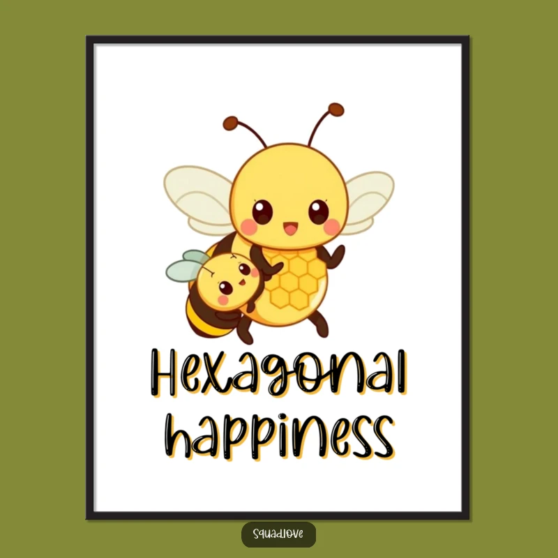 Funny Parent Bee Honeycomb Hugs Digital Art: Cherish Family Moments!
