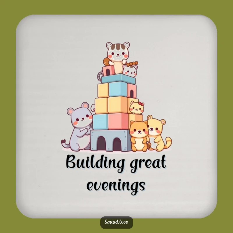 Funny Kawaii Animal Tower Coasters: Protect Surfaces with Cute Style!