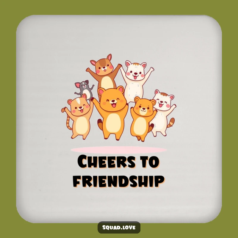 Funny Animal Friends Jumping Coaster - Joyful Protection & Group Gift