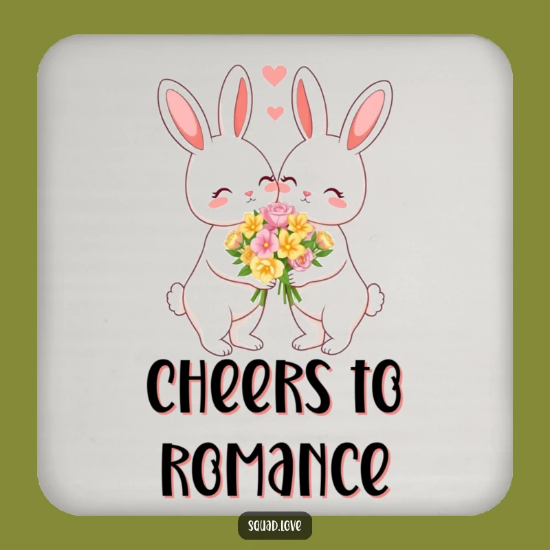 Funny Bunny Love Coasters - Set of Romantic Gifts for Couples