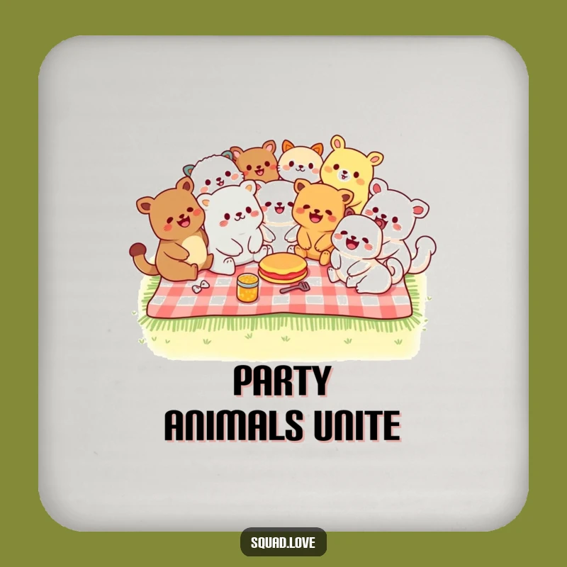 Funny Kawaii Picnic Coaster - Table Fun, Adorable Funny Gift for Homes