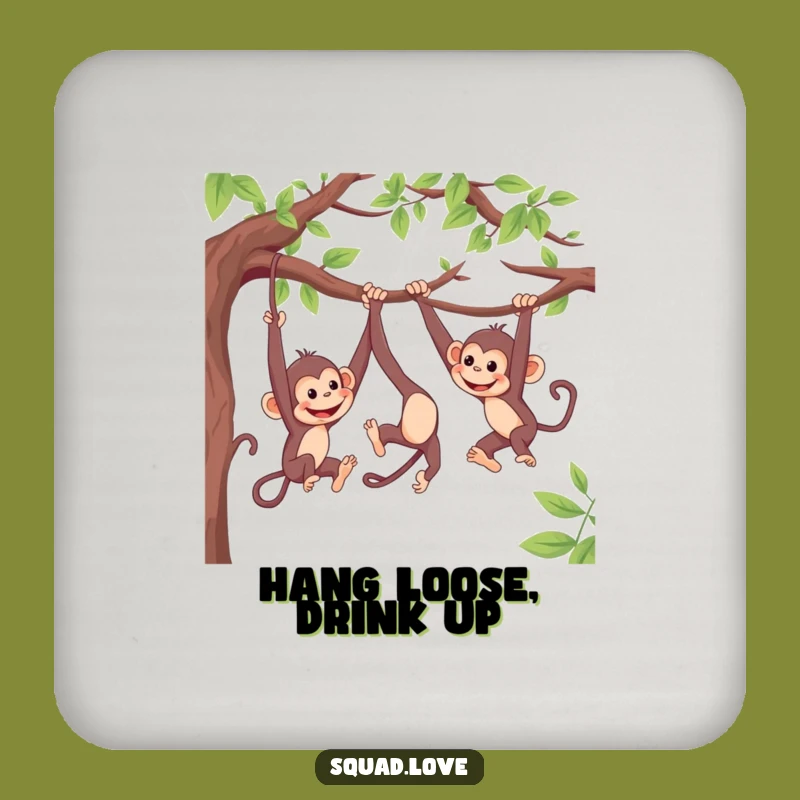 Funny Monkey Coaster Set - Playful Primate Swing Table Gift
