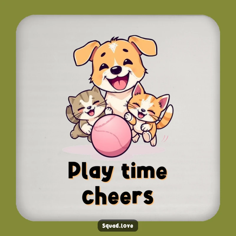 Funny Pet Chase Coaster: Protect Surfaces with Dog and Cat Charm