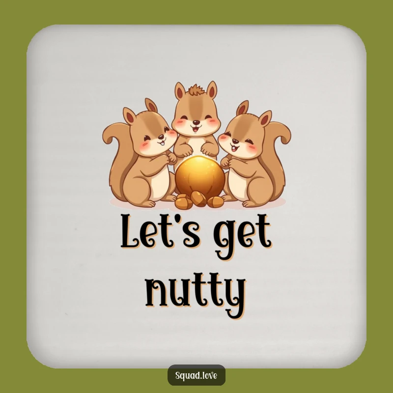 Funny Squirrels Sharing Coaster Set: Protect Surfaces with Woodland Style