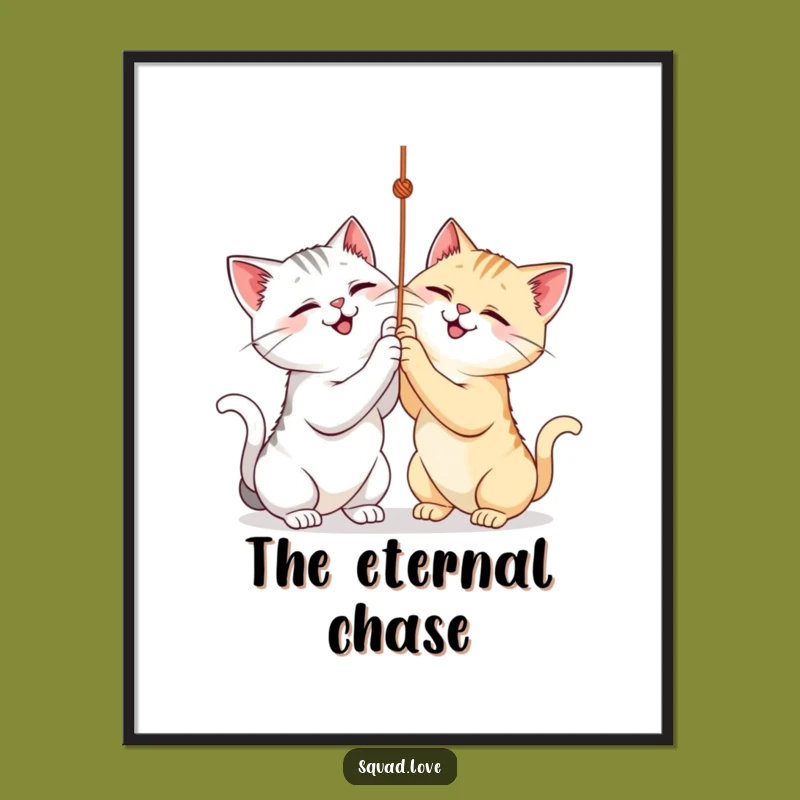 Funny Cat String Dance Poster - Whimsical Wall Art Gift