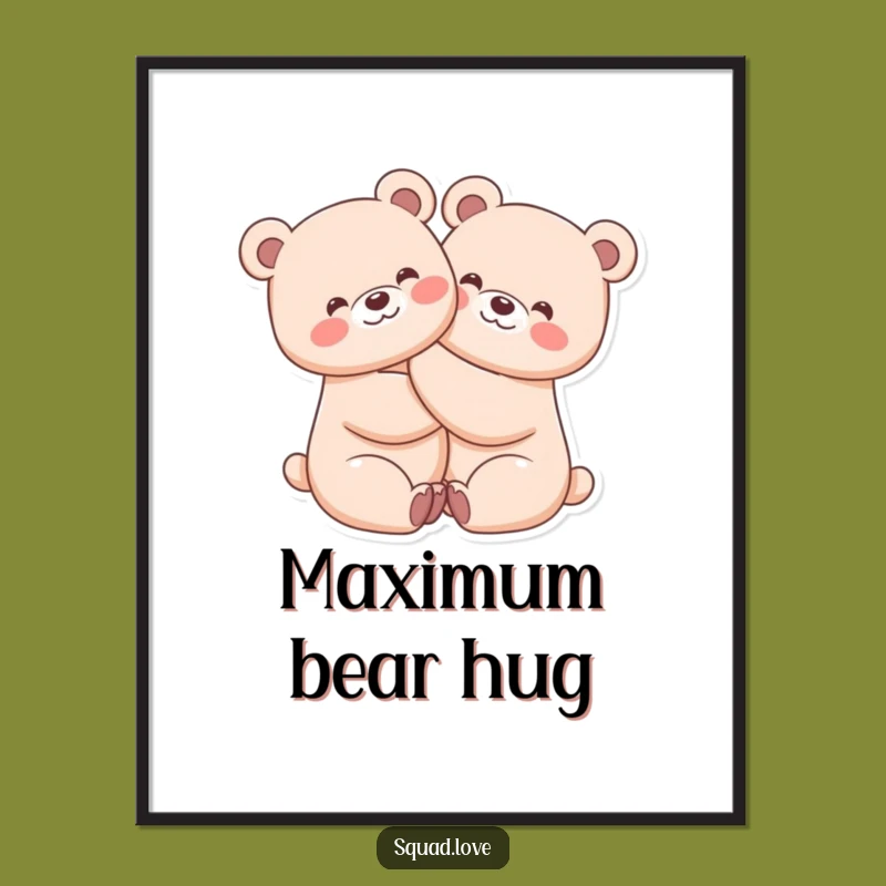 Funny Kawaii Bears Poster - Joyful Art, Perfect Funny Gift for Wall Decor