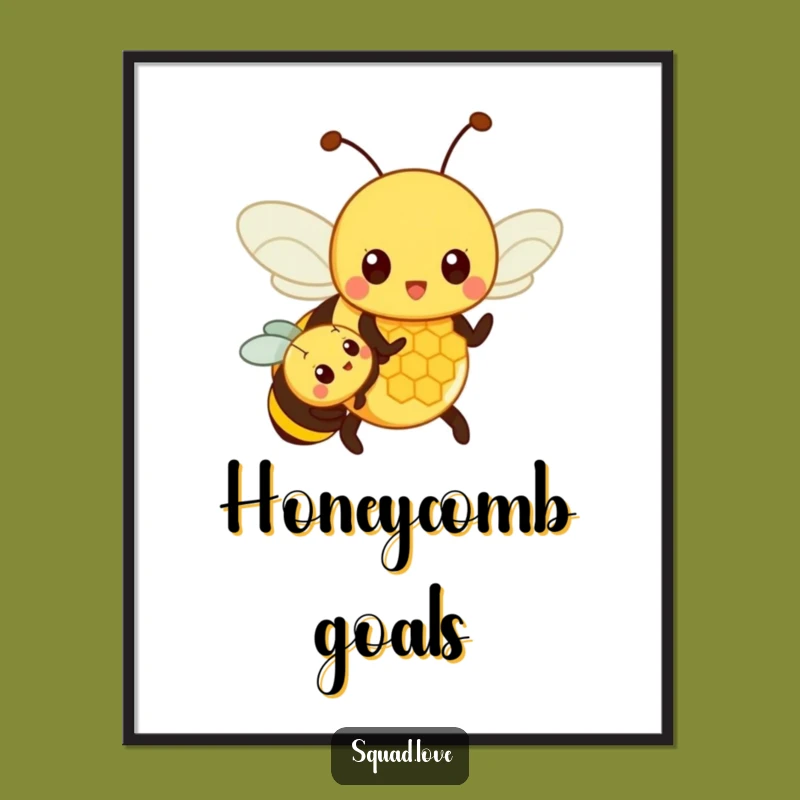 Funny Parent Bee Honeycomb Hugs Poster: Adorable Wall Art and Gift!