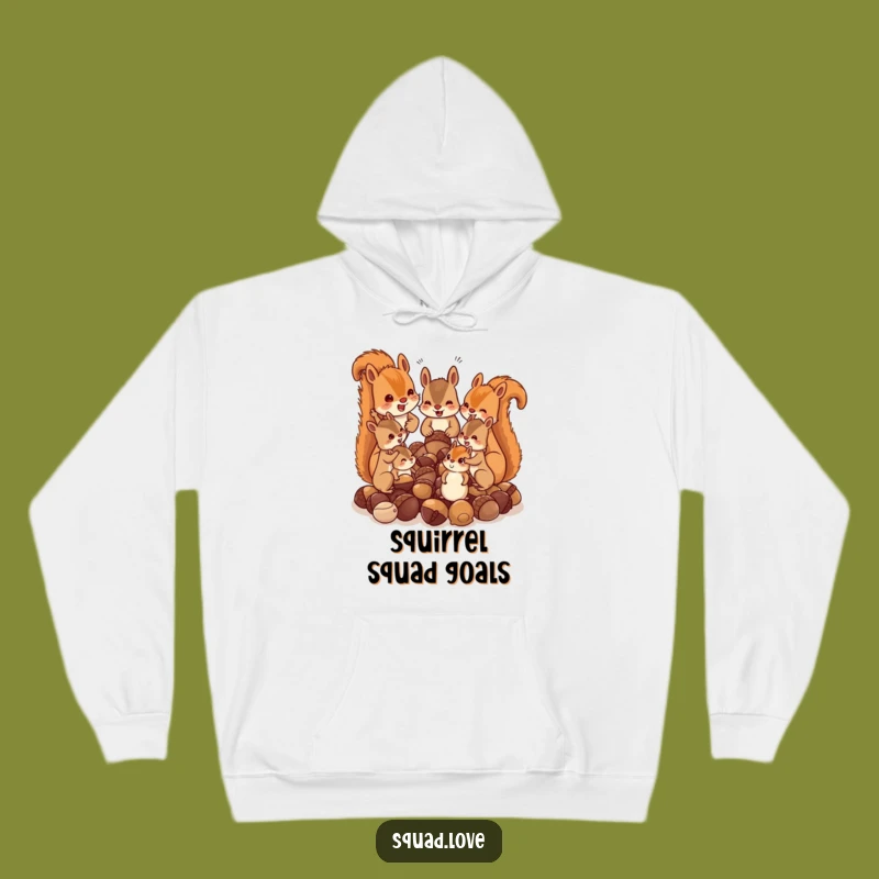 Cozy Funny Squirrel Family Acorn Chaos Hoodie: Embrace the Chattering!