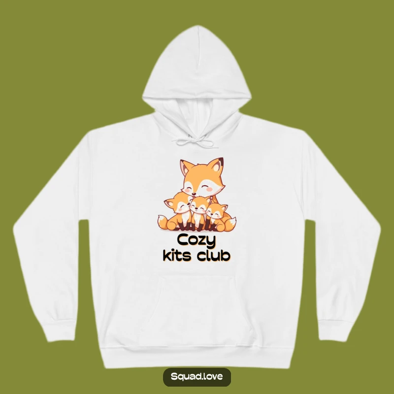 Cozy Funny Mother Fox & Kits Hoodie: Warmth & Nurturing, Ideal Gift