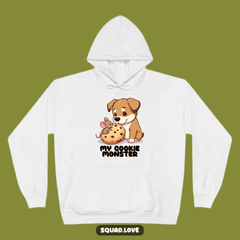 Funny Cozy Mouse & Dog Cookie Hoodie - Warm Wear for Sweet Friendships