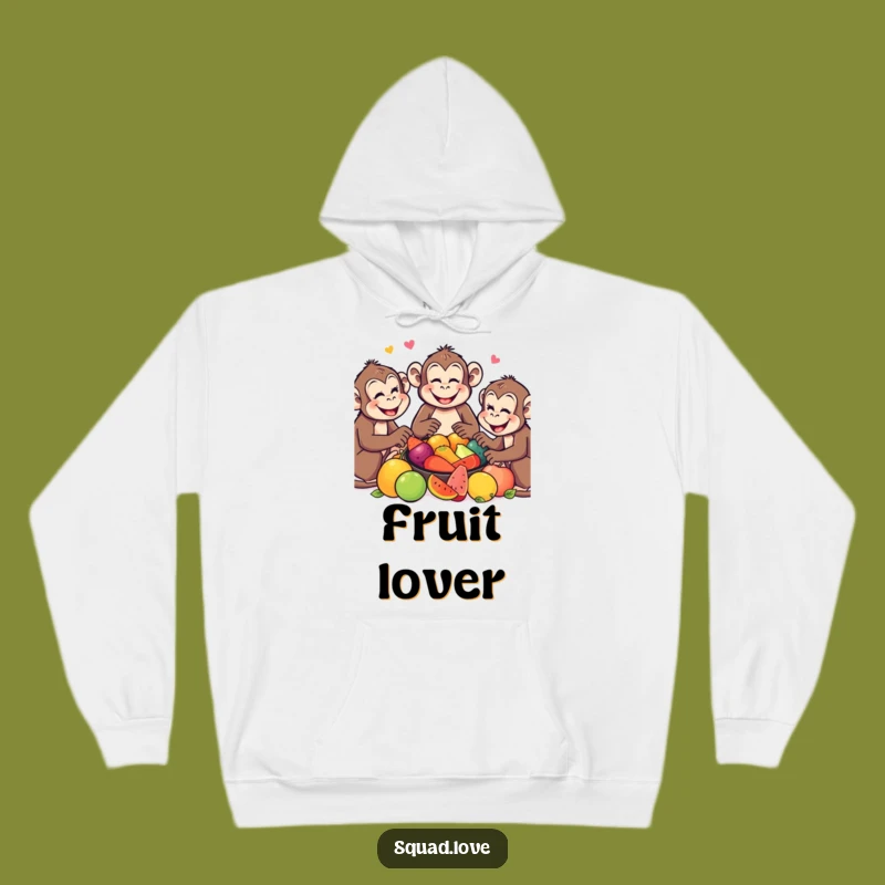Funny Monkey Feast Hoodie: Cozy Sharing Vibes, Hilarious Animal Gift