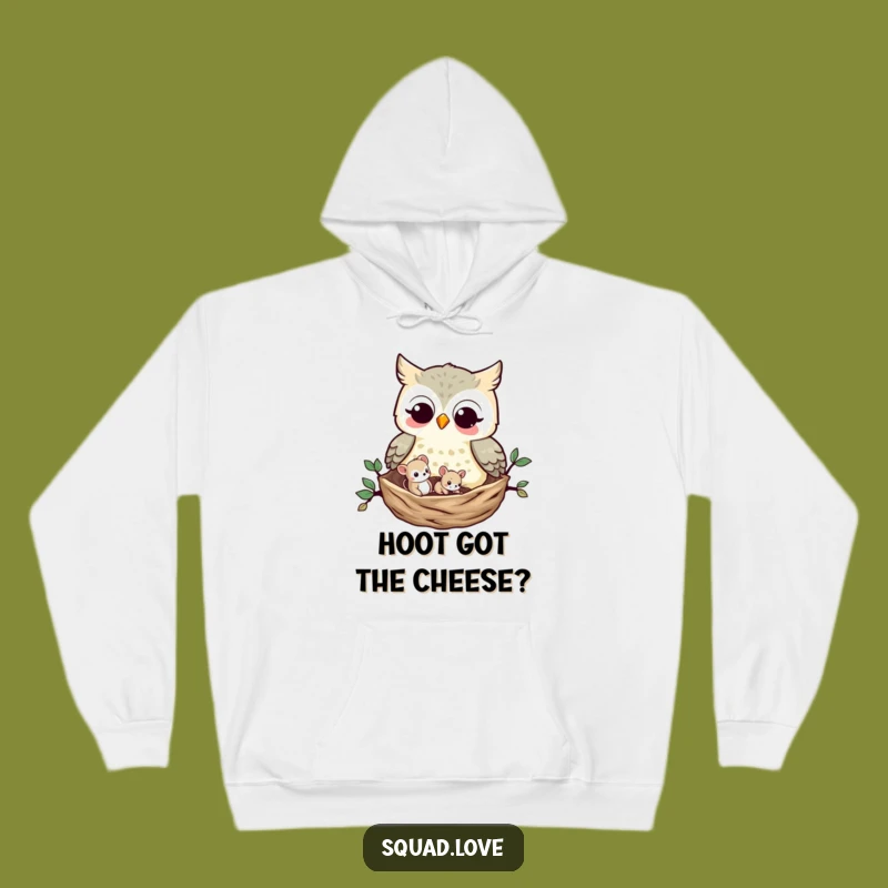 Funny Owl and Mouse Hoodie: Cozy Woodland Friends Wear, Ideal Funny Gift for Animal Enthusiasts