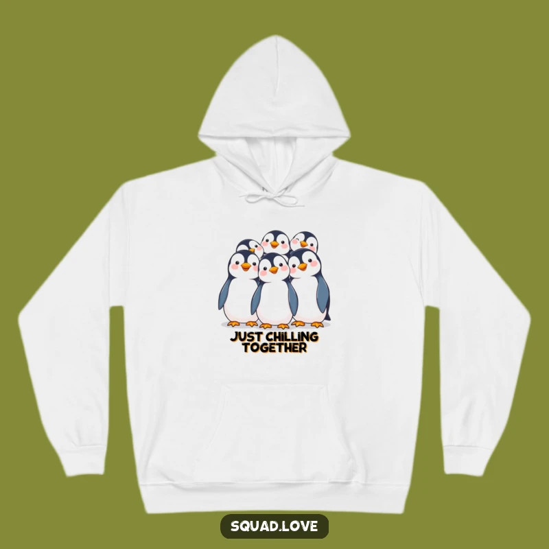 Funny Penguin Huddle Hoodie: Cozy Comfort with Joyful Penguin Pals